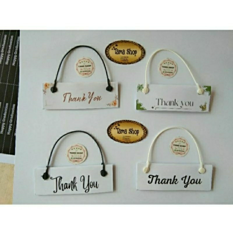 

Hangtag label Thank You, label tali plintir souvenir uk. 12x4cm