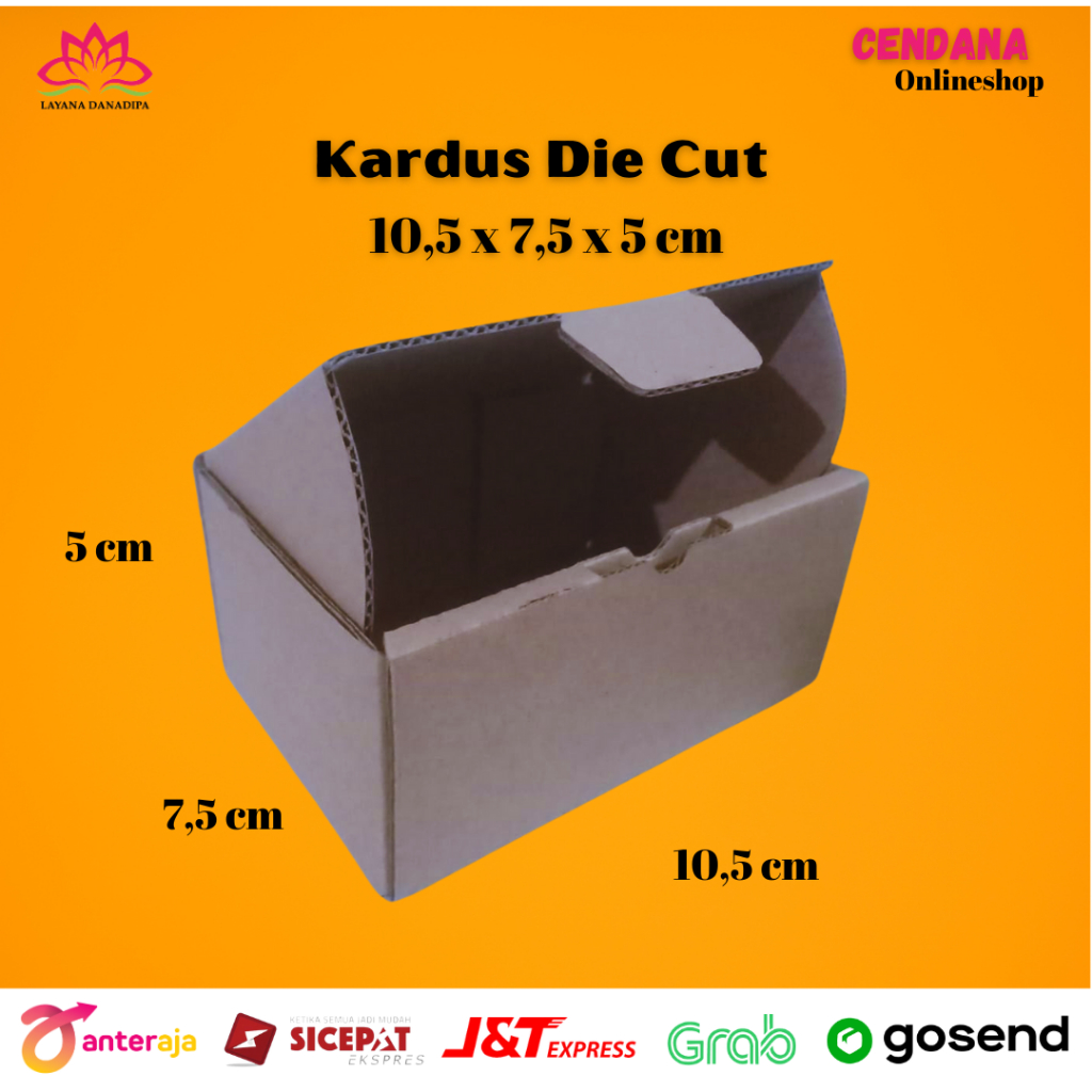 

(Harga Per 10 Dus) Kardus Die Cut 10,5 x 7,5 x 5 cm