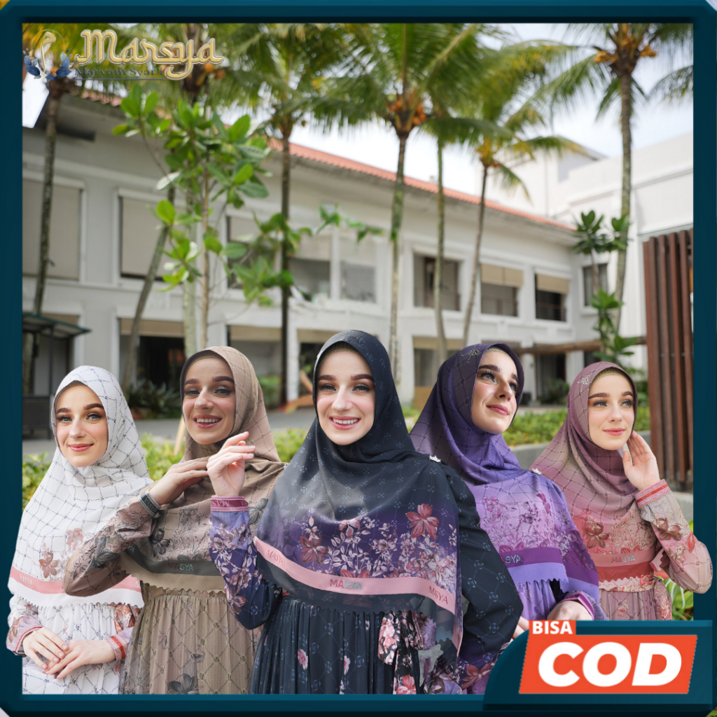 MADENIA SYARI By MASYA - Jilbab Hijab Kerudung Khimar Scarf Instan Premium Lasercut Laser Cut Motif 