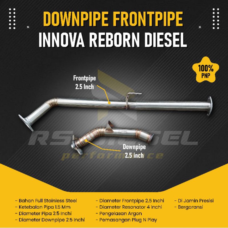 Downpipe frontpipe innova reborn diesel knalpot innova