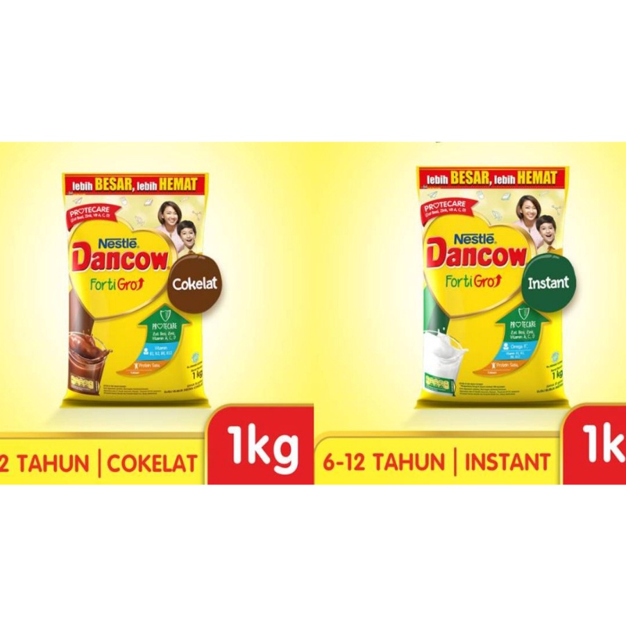 

YBMQ0356 Terlaku... Dancow Fortigro Instan Coklat Pouch 1kg Full Cream 780gr Susu Bubuk Susu Anak