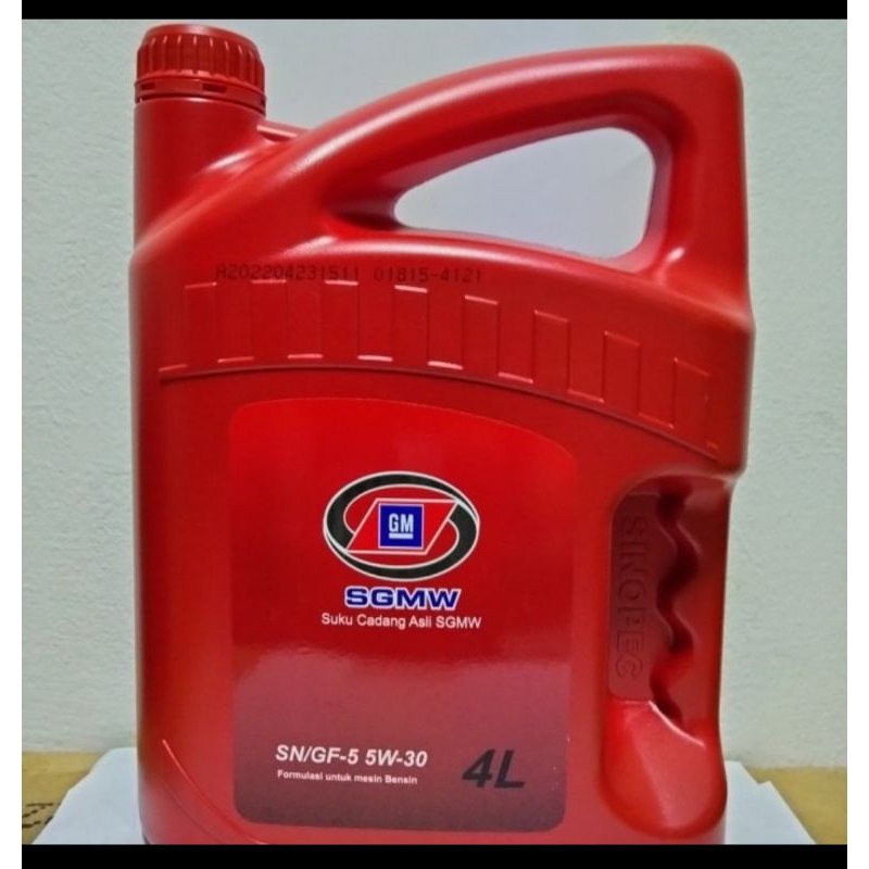 OLI MESIN MOBIL WULING MERAH, SGMW SN / GF-5, BENSIN 5W-30 ORIGINAL 4 LITER