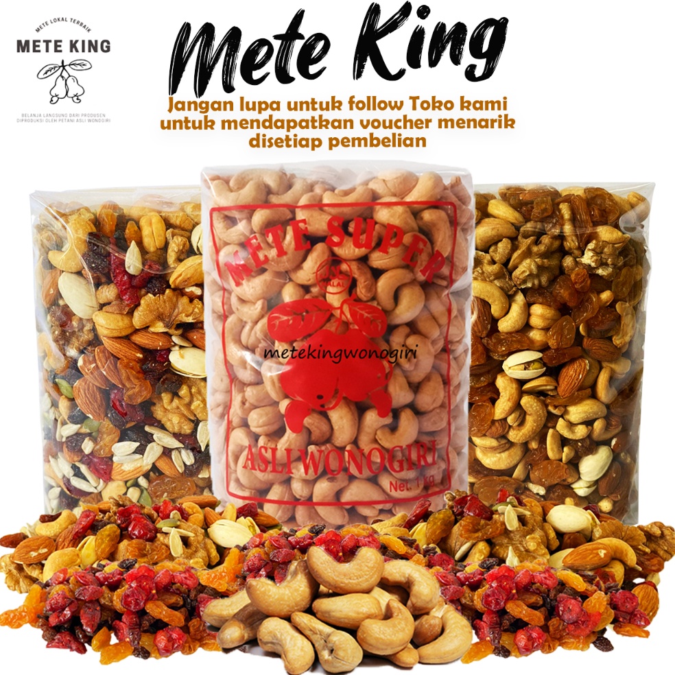 

[☼E7&] Kacang mede oven matang 1kg mete roasted panggang bawang mente mateng rasa gurih asin original mette bakar super jumbo camilan diet makanan ringan terlaris sehat murah wonogiri pedas manis snack utuh menir belah menir 500g almond mde mte terenak