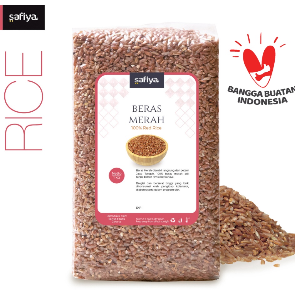 

VRVR8263 Stok terbaru Beras Merah Organik 1 Kg Super Authentic Safiya Food