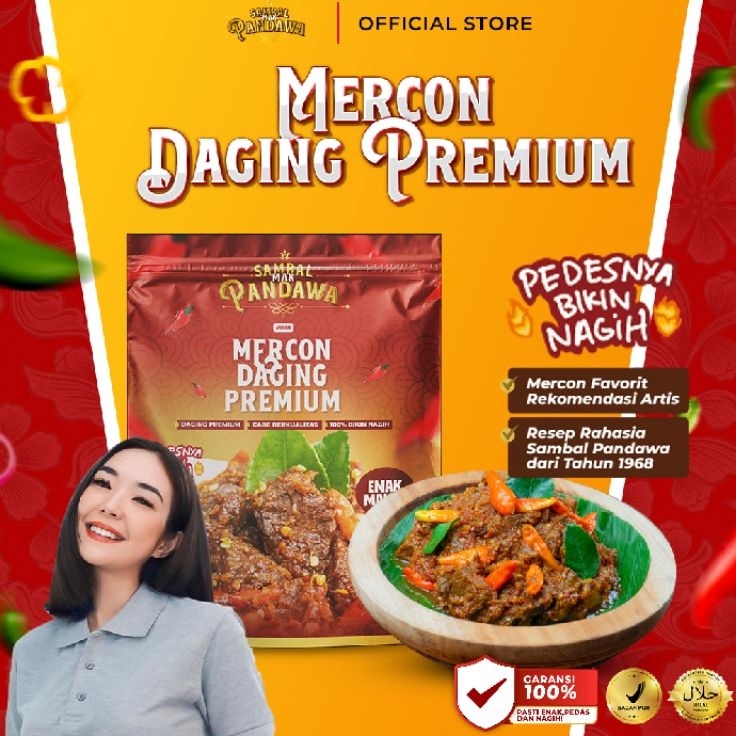 

FDBH6743 ORIGINAL% Sambal Mak Pandawa - Mercon Daging Premium Satuan 100gr