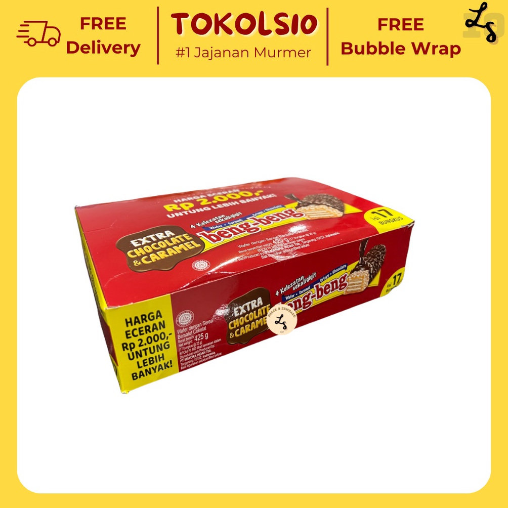 

VWLRQ NEW Beng-Beng Wafer Caramel Crispy Chocolate 1 Box Isi 17 pcs @25gr 7634