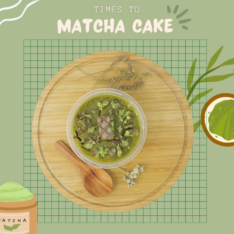 PREMIUM dessert box cake cup kue matcha