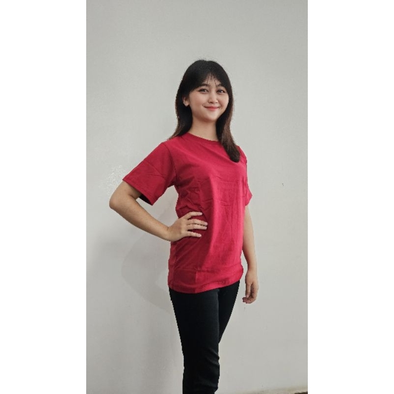 KAOS MAROON | KAOS POLOS LENGAN PENDEK & PANJANG | KAOS COTTON COMBED 24'S KNITTO | KAOS UNISEX
