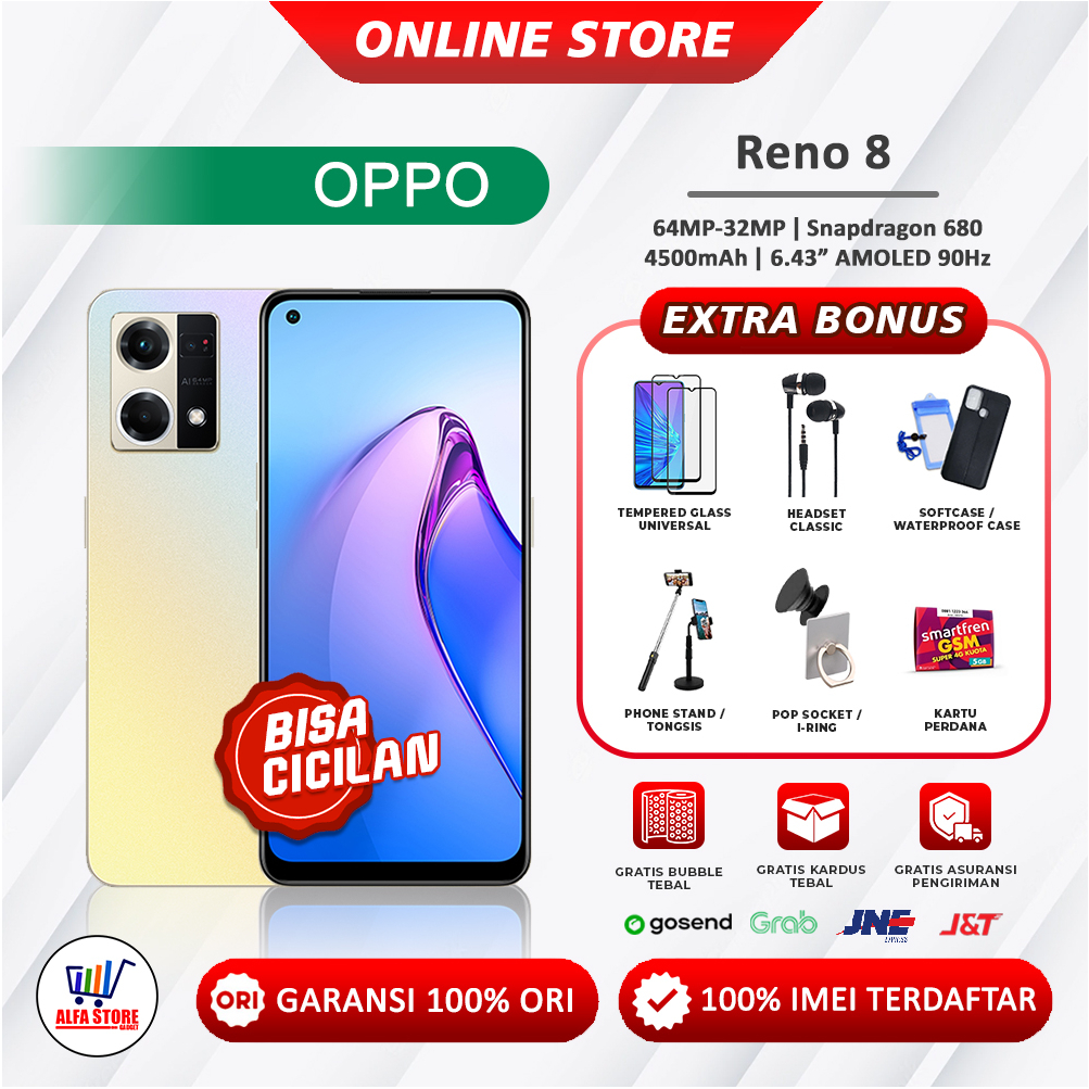 Oppo reno 8 5G ram 12/256gb ram 8/256gb oppo reno 8 4G garansi resmi