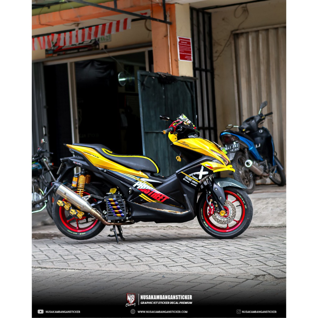 DECAL STIKER AEROX KUNING PROSTREET FULLBODY