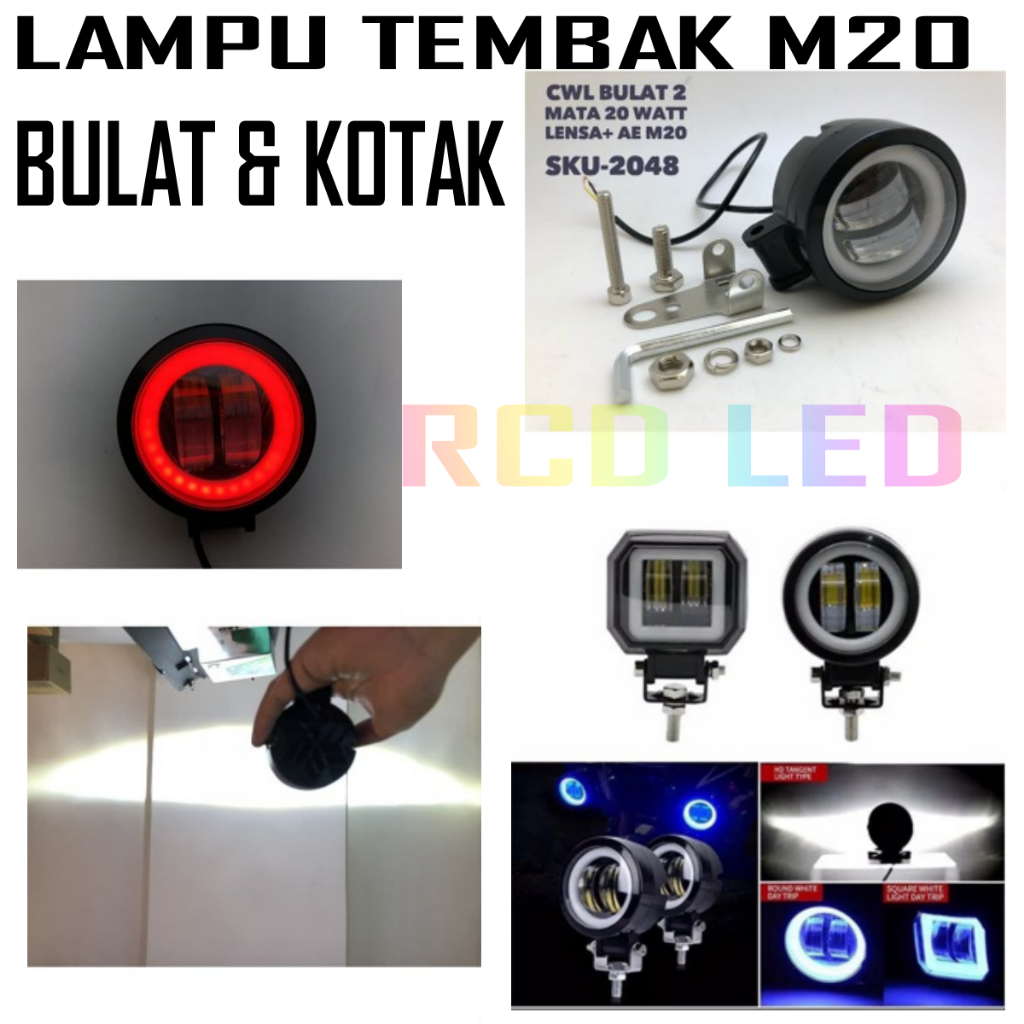 LAMPU LED CWL BULAT 2 MATA 20 WATT ANGEL EYE M20 | LAMPU FOGLAMP 2 MATA