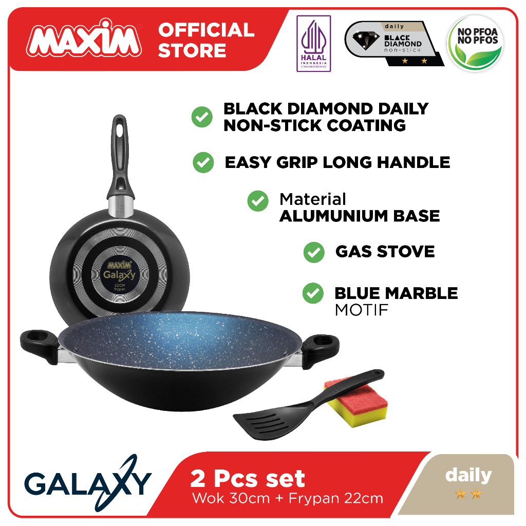 Maxim Galaxy 2pcs Set Wajan Teflon Anti Lengket