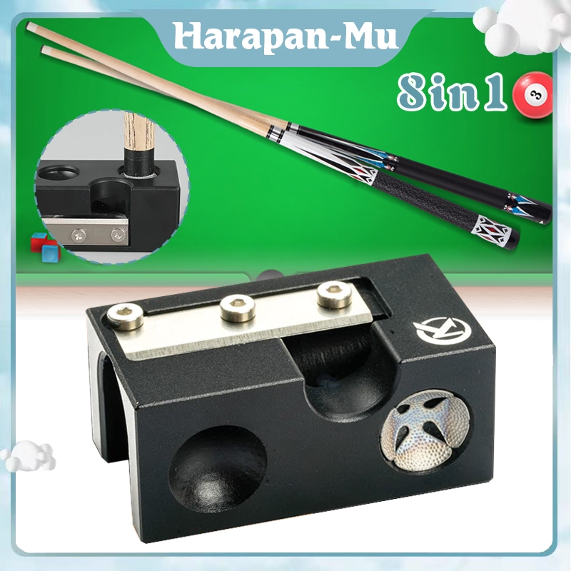 8 In 1 Cue Tip Tool Billiard Cue Stick Tip Biliar Cue Tip Shapper Corrector Cues Repair Alat Reparasi Stick Billiard