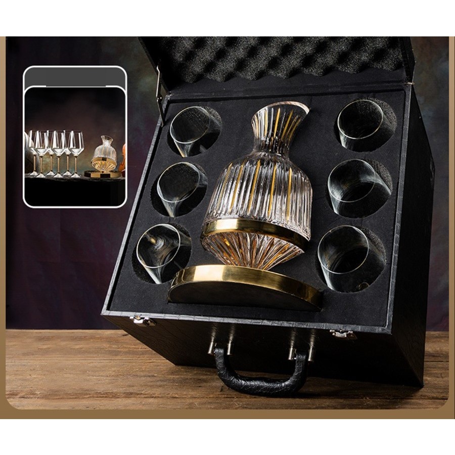 British Wine Decanter 6 gelas hampers gift set parcel natal imlek tahun baru