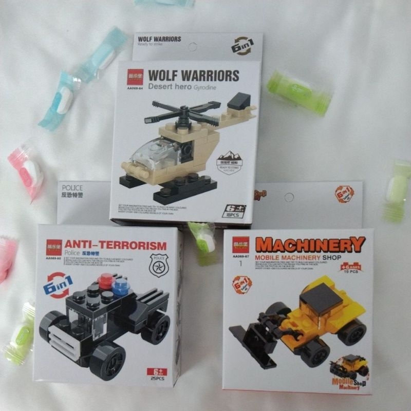 Lego Machinery Brick pemadam pesawat mainan mobil mobil an DIY mainan anak laki laki mainan mobil  m