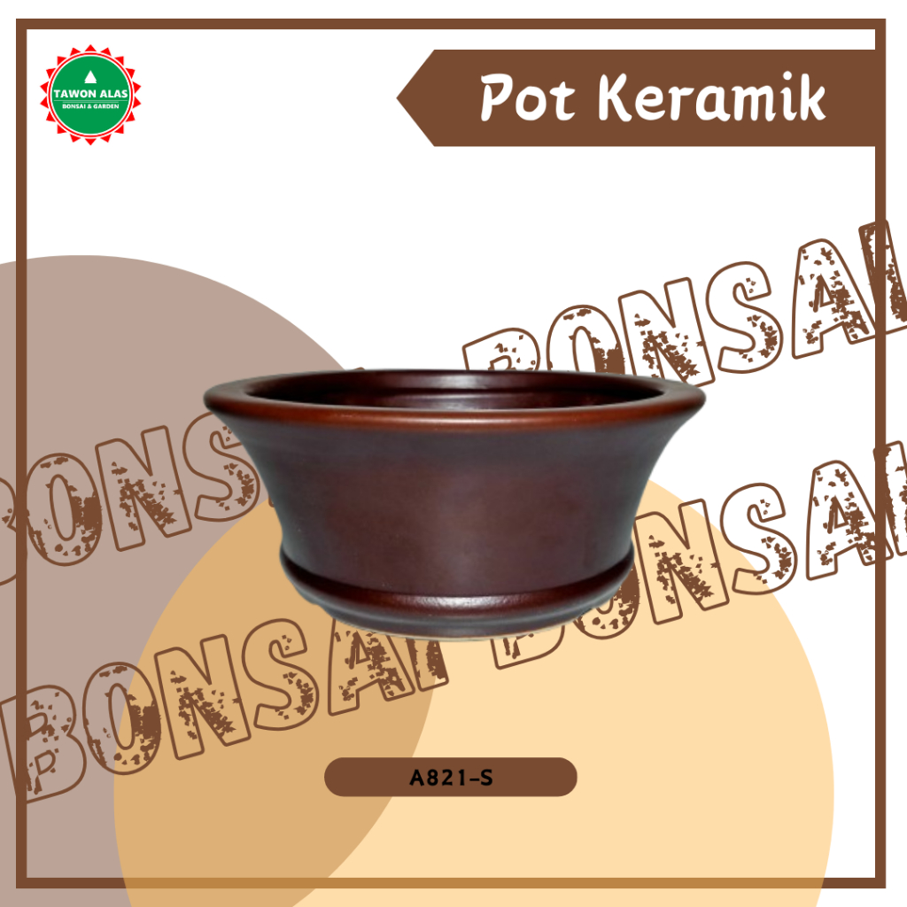 Pot Keramik Bonsai Bundar Small | Ukuran S