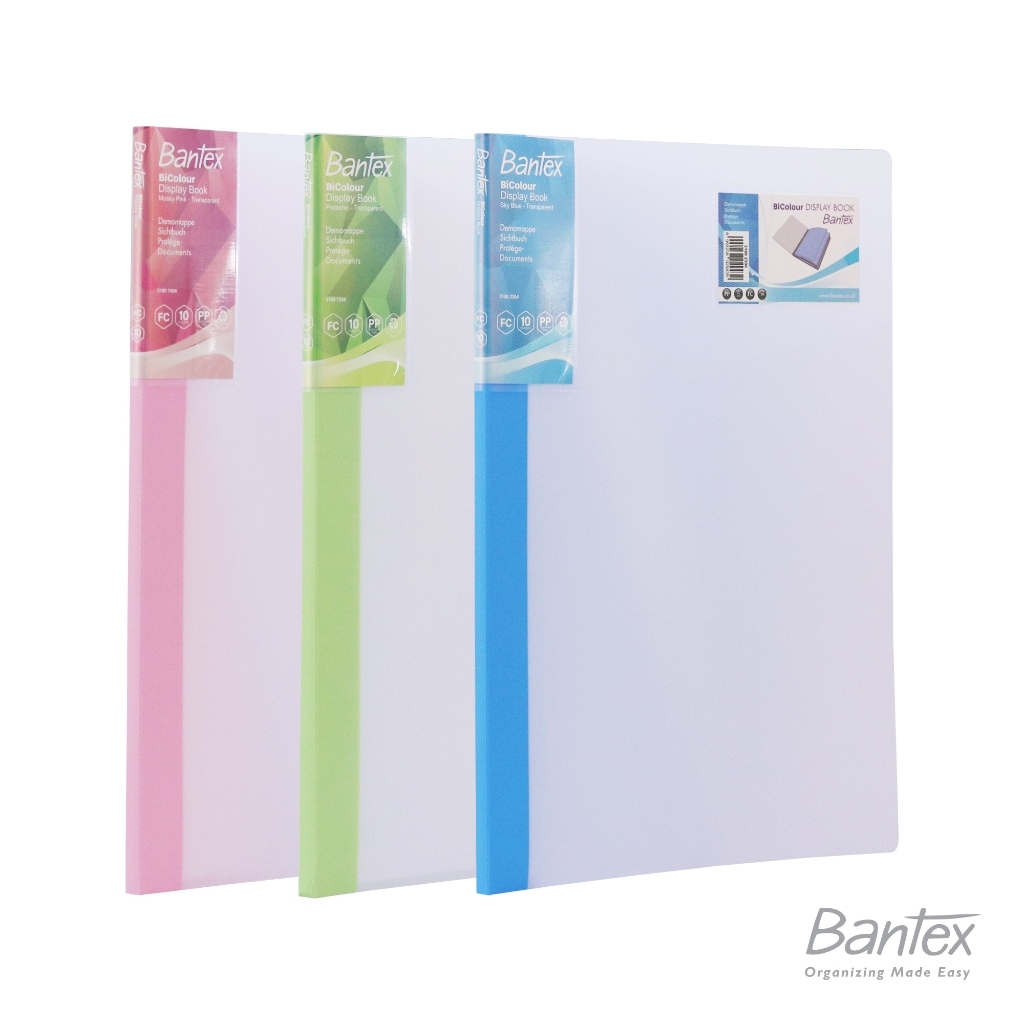 

Bantex Clear Holder Folio F4 10 Pocket Display Book Bi-Colour