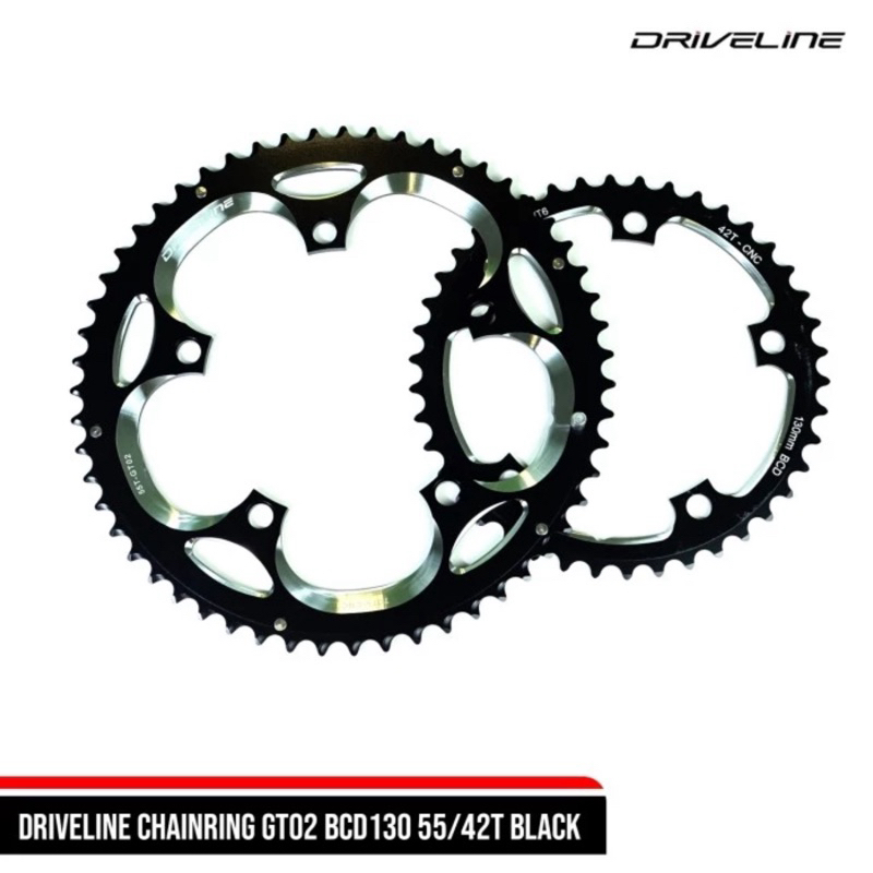 DL. DRIVELIN CHAINRING GT02 BCD130 55/42T