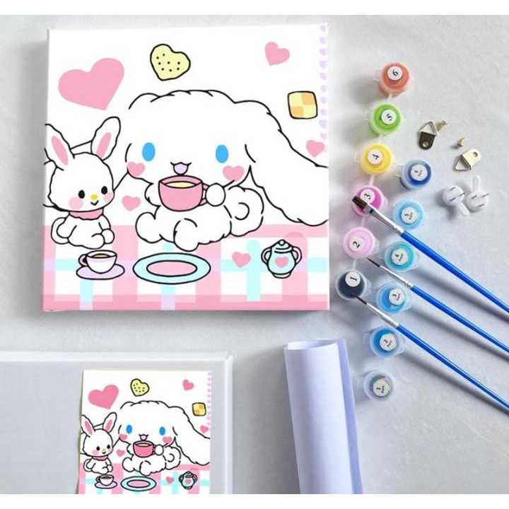 

NEW - Canvas set kuas cat/Canvas Paint Ukuran 30x30cm/Kanvas sketsa cat/painting mainan anak mewarnai/sketsa mewarnai gambar lucu