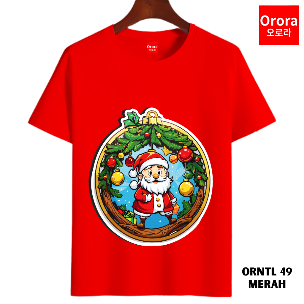 Orora Kaos Distro Premium Cartoon Santa Claus - Baju Atasan Sablon Pria Wanita Warna Hitam Putih Ukuran S M L XL XXL XXXL keren Original ORNTL 49