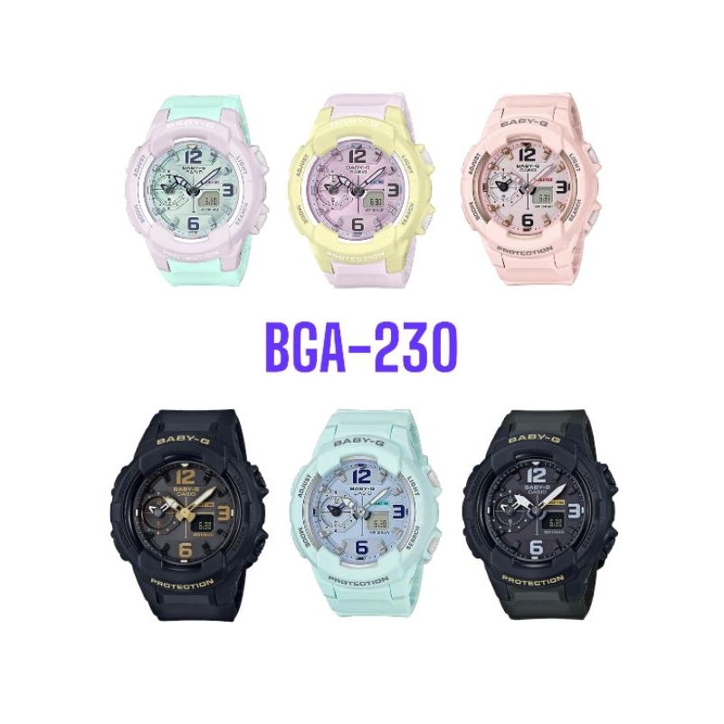 Jam Tangan Wanita Casio Baby-G BGA-230 BGA-230S BGA-230SA BGA-230PC BGA-230SC Tali Karet / Rubber