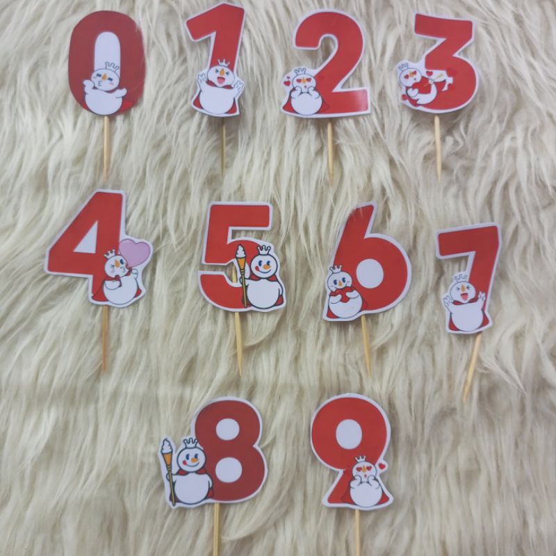 TOPPER ANGKA KUE/Topper Karakter Anak Lucu/Topper Angka Ulang Tahun/Topper Murah
