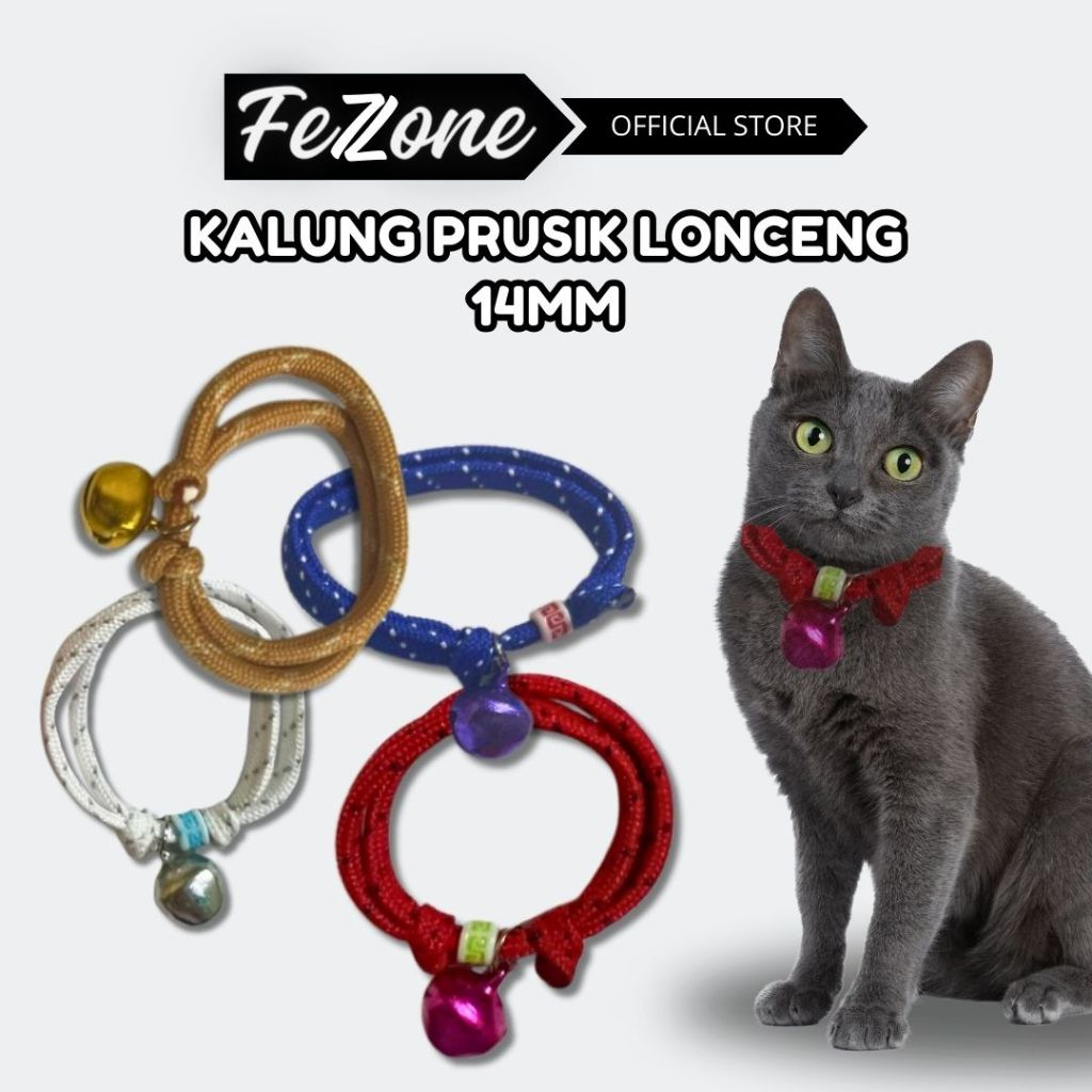 PRUSIK LONCENG - Kalung Kucing Kalung Lonceng Kucing Aksesoris Kucing Fashion FEZONE