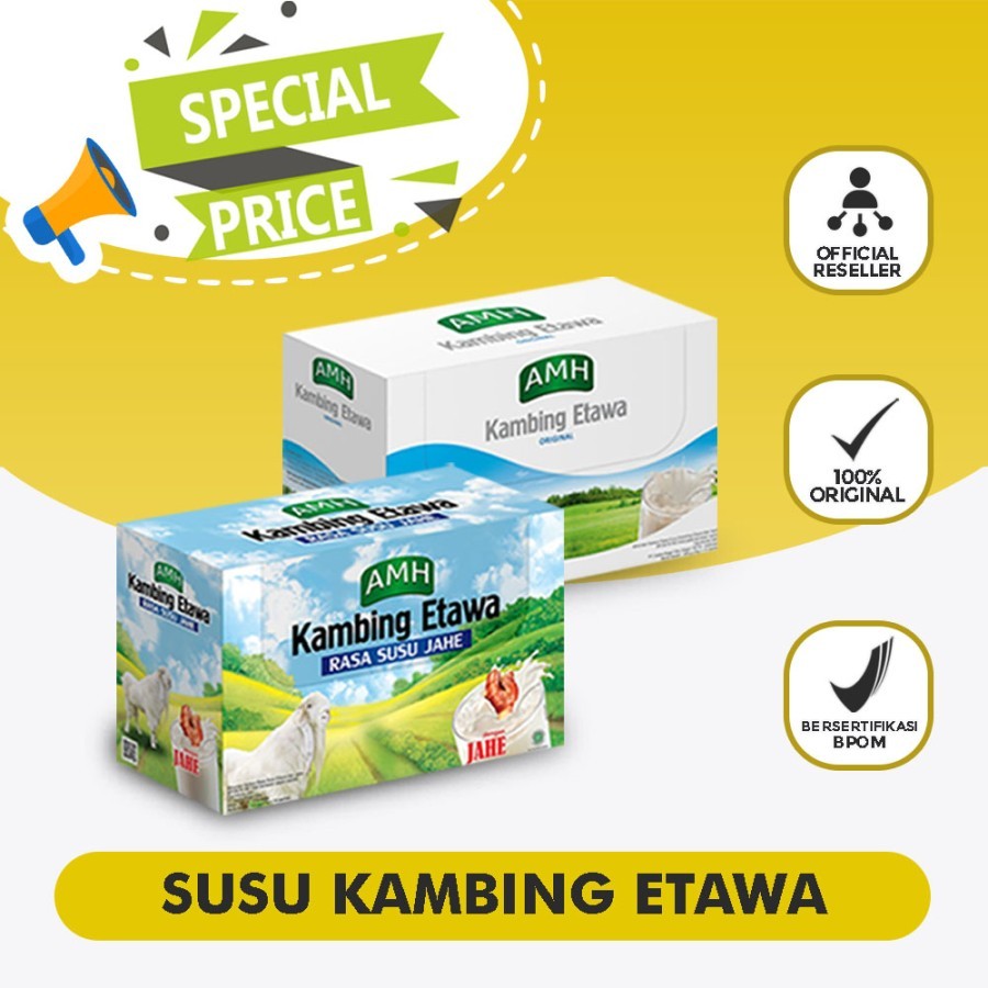 

Susu Kambing Etawa AMH 1 Box 10 Sachet Vanila & Jahe Susu Kesehatan