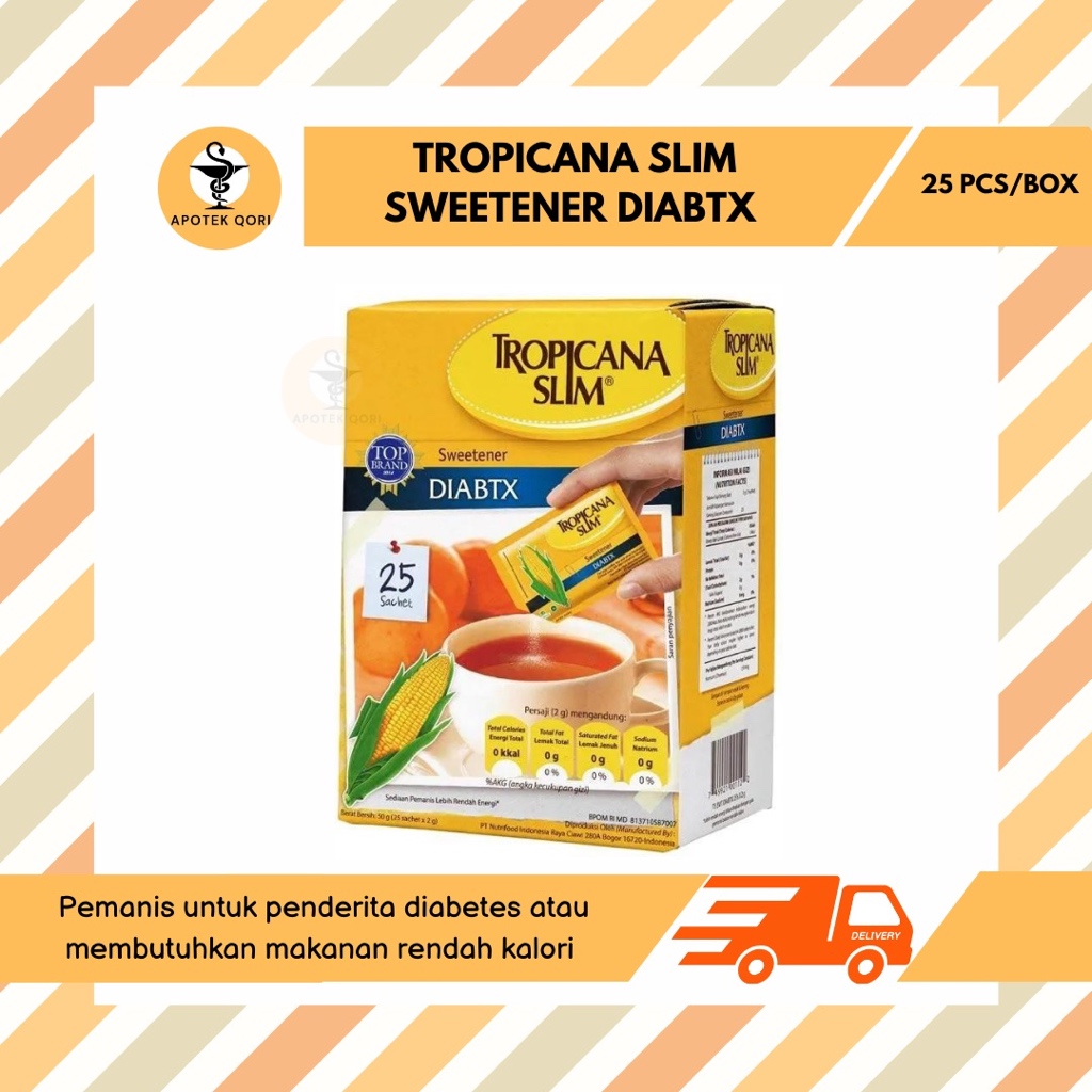 

TROPICANA SLIM SWEETENER DIABTX BOX ISI 25 SACHET/PEMANIS/DIABETES