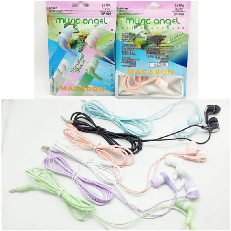 HEADSET MUSIC ANGEL MACARON SUPER BASS MUSIK MP3 WARNA WARNI