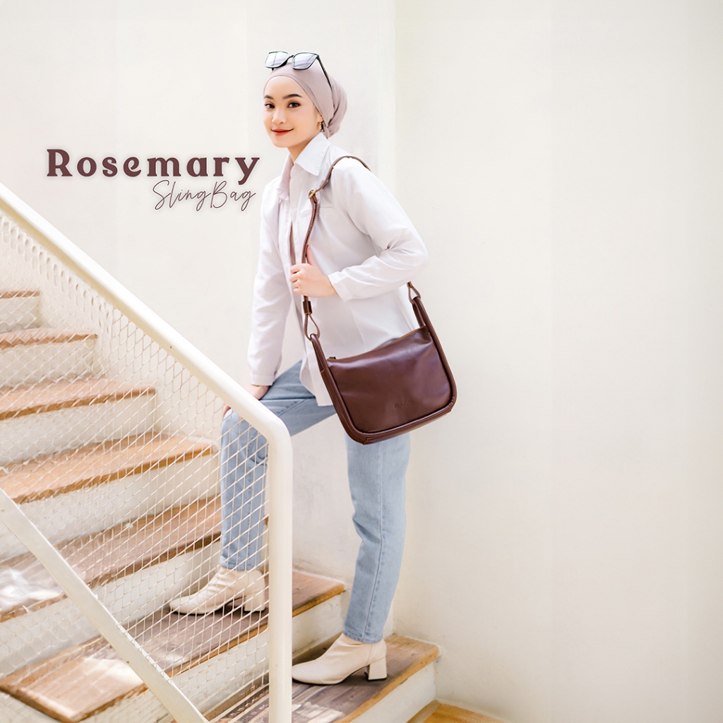 Kenes Leather Sling Bag Wanita Tas Selempang Kulit Asli ROSEMARY - Free Gravir Nama