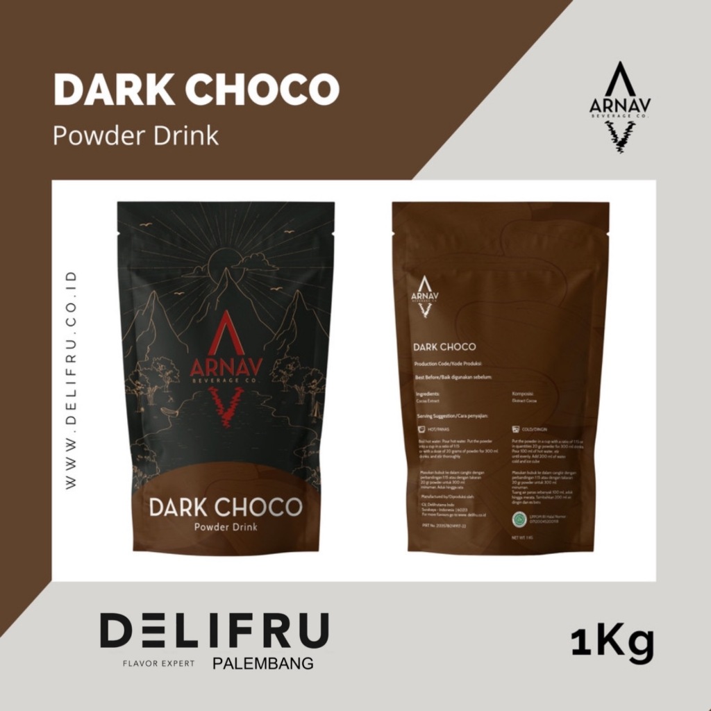 

Arnav Powder Drink Dark Chocolate - Bubuk Minuman Cokelat Murni 1 Kg