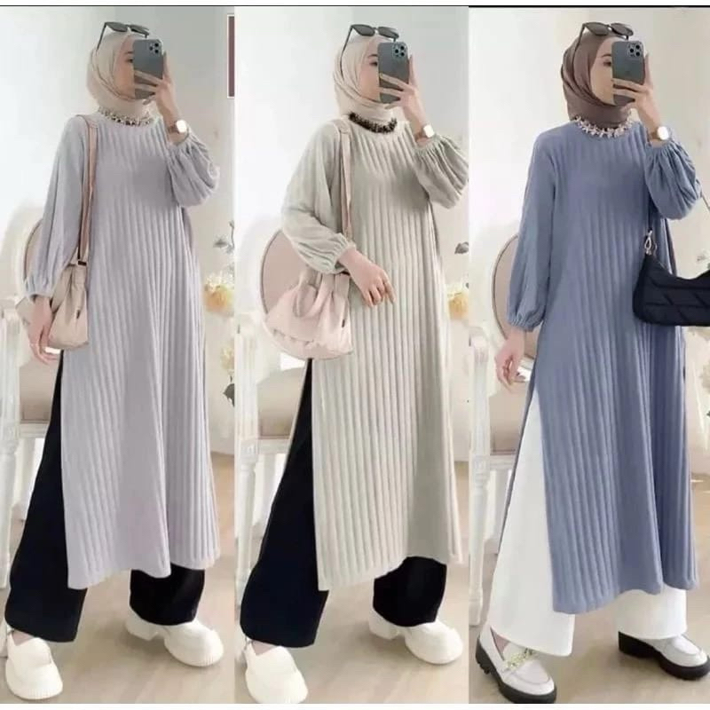 KIMIA LONG TUNIK HORNET PREMIUM / TANIA TUNIK PANJANG BELAH SAMPING LENGAN KARET (COD)
