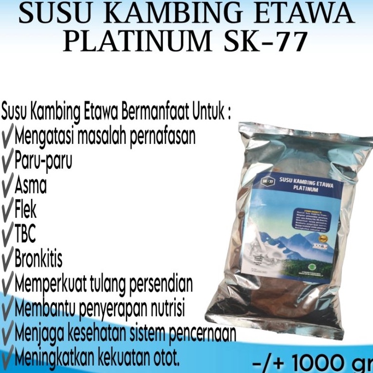 

[PRODUK KZNVB65] SUSU KAMBING ETAWA PLATINUM SK77 ORIGINAL 1000gr / 1kg 69