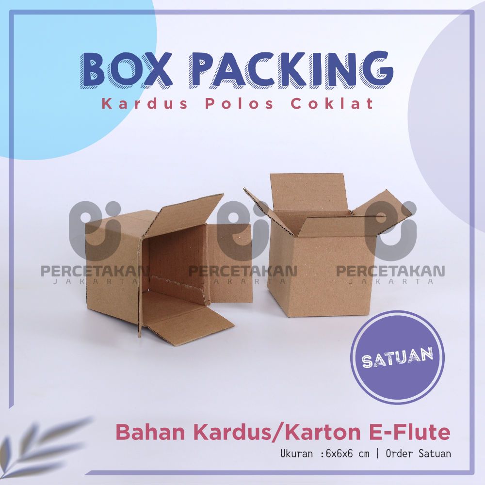 

BOX KARDUS Baru 6x6x6 cm DUS PACKING E-FLUTE | Kardus / Karton Box Polos