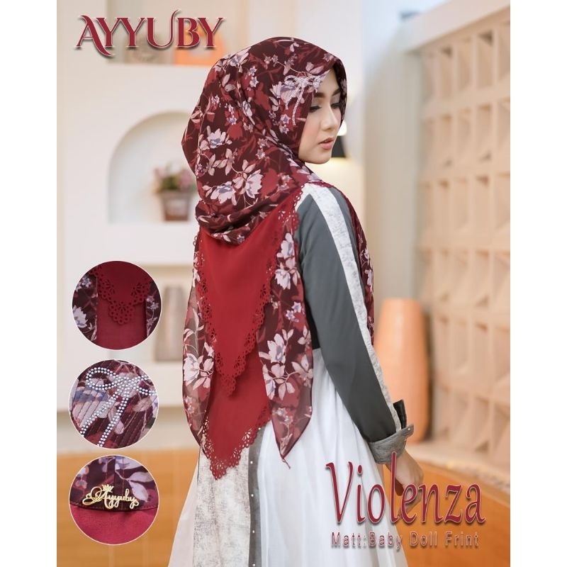 HIJAB INSTAN HOODIE VIOLENZA MOTIF ORI AYYUBY
