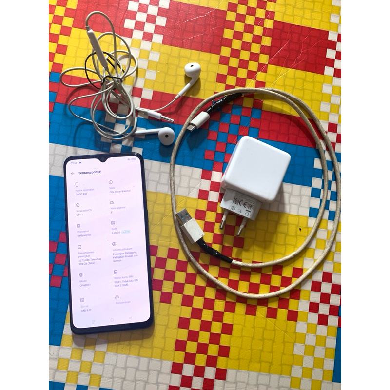 Oppo A91 8/128 original garansi resmi oppo indonesia smartphone android bekas second murah