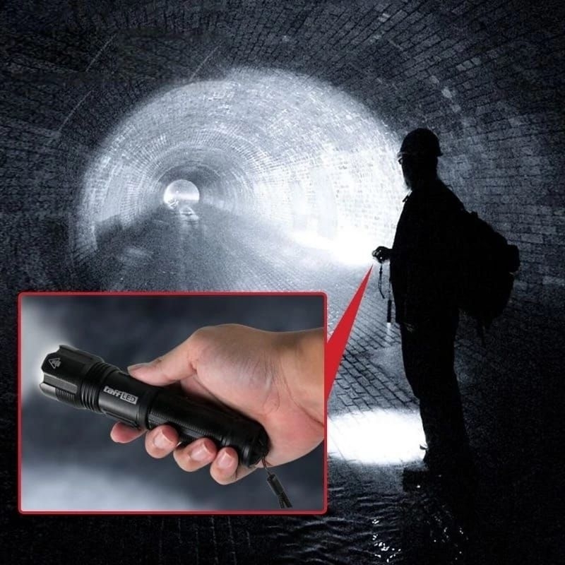 Senter LED Super Terang USB Charger Tactical Flashlight Zoomable Head XHP70 400 Lumens - P7 Original