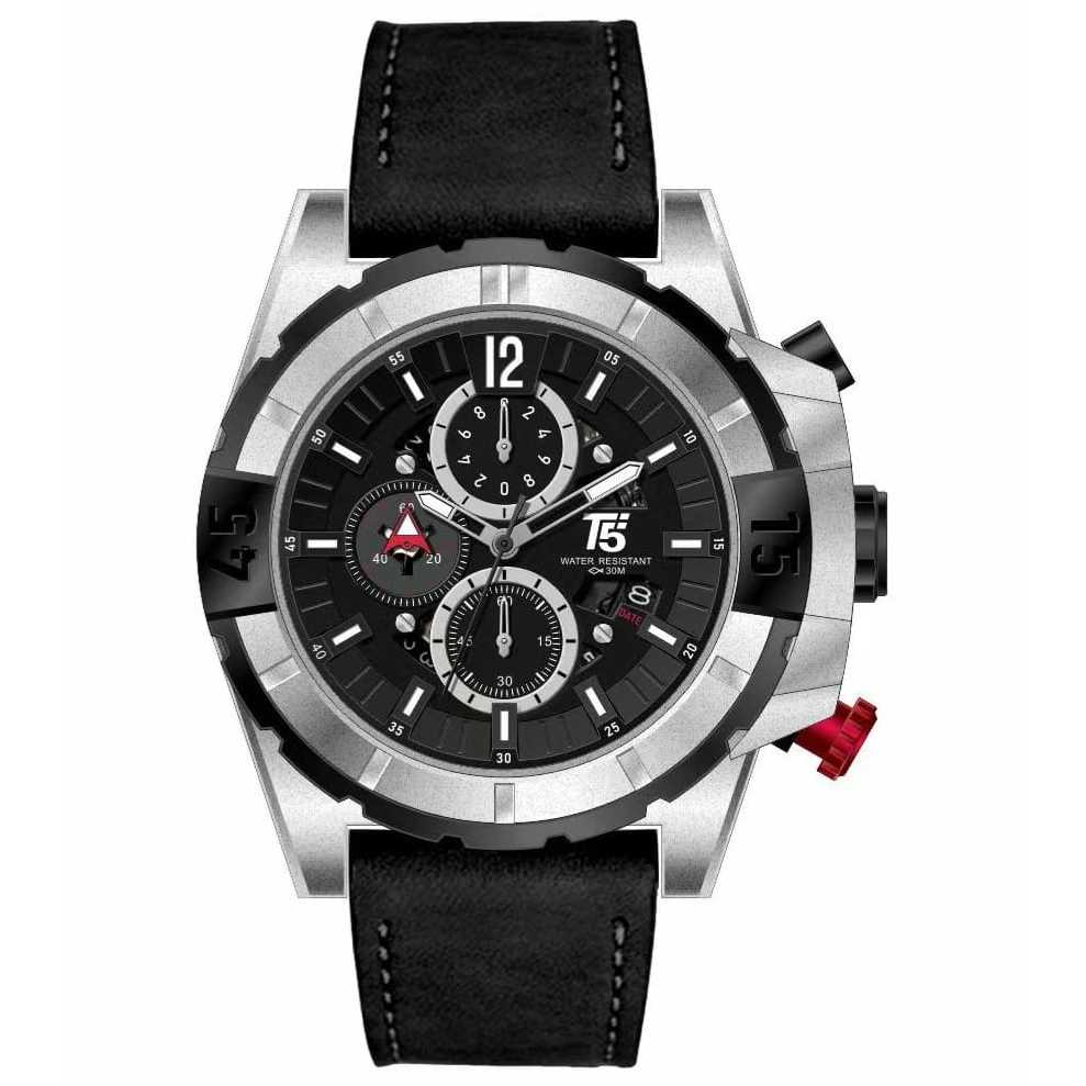 Jam Tangan T5 H 4047G Original Chrono Aktif Strap Kulit PROMO