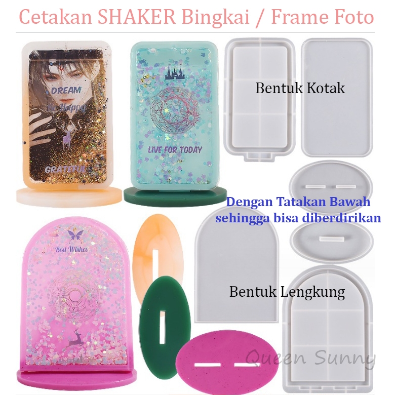 Cetakan Resin SHAKER Frame Pigura Bingkai Foto Photo Dengan Dudukan Mold Silikon DIY
