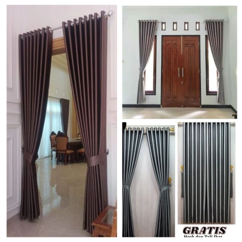 Gorden Jendela Panjang 2 Meter-250 Gorden Blackout Glossy Gorden Blackout Motif Gorden Pintu Kamar G