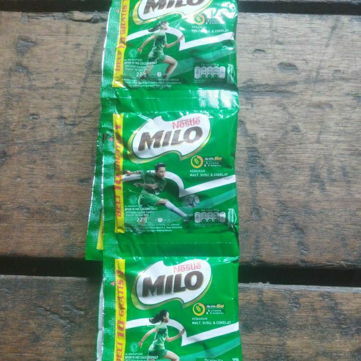 

Ready Milo saset 22 gram 1 renceng isi 10 bgks