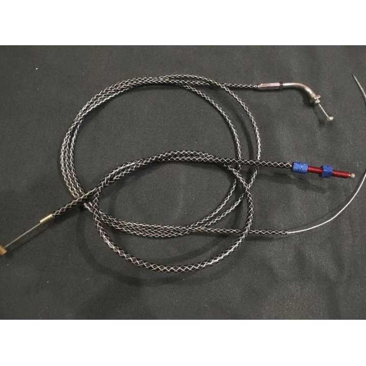 SATU PAKET KABEL GAS SERAT CARBON DAN KABEL KOPLING SERAT CARBON