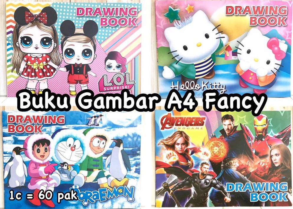 

S735 (10 pcs) Buku gambar fancy A4 (1 pak isi 10 pcs) 7139
