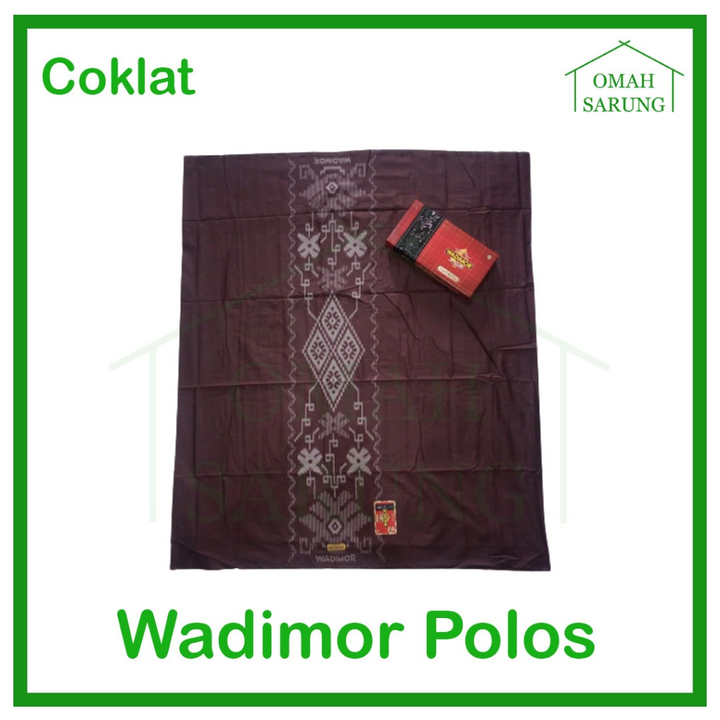 Sarung Tenun Wadimor Polos Tumpal Kembang Warna Coklat Original Premium OMAH SARUNG