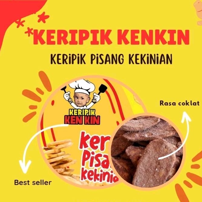 

keripik pisang kepok asli yang di taburi dengan coklat bubuk yang tebal berat isi 300g