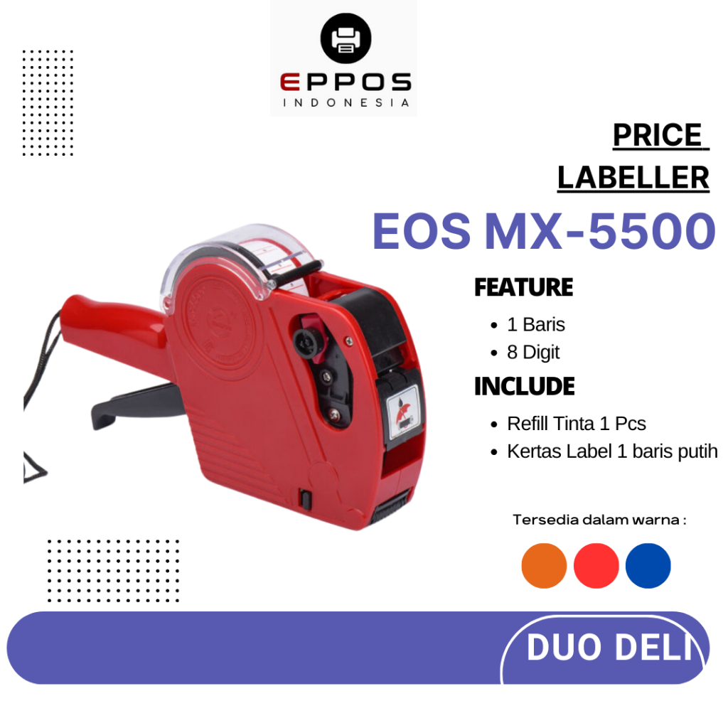 

Price Labeller EOS MX-5500 / ALAT CETAK LABEL HARGA [Merah]