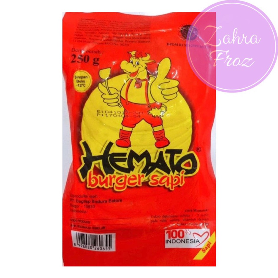 

TIPE WDX507 HEMATO BURGER SAPI 250GR