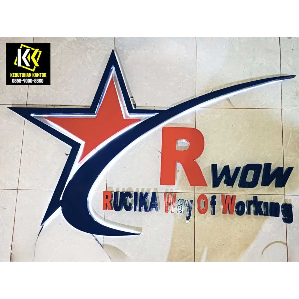 Jual Logo Timbul Galvanis Letter Galvanis Led Backlight Signage Custom