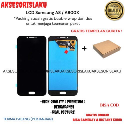 LCD Samsung A8 / A800X OLED Fullset Touchscreen-hitam